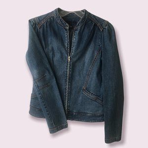 bebe jeans Distressed Denim Jacket Sz S